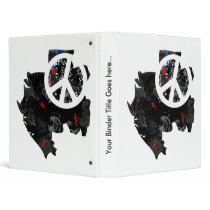 Gabon Trendy Peace Sign with Gabonese map 3 Ring Binders