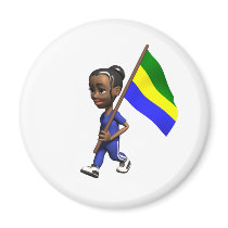 Gabonese Girl Fridge Magnets