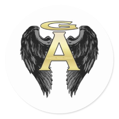 Gabriel Angel Design Wings Logo Round Stickers by gabrielangel