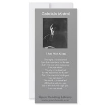 Gabriela Mistral Custom Rack Card