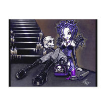 blue, skull, angel, gothic, myka, jelina, fantasy, fairy, faerie, faery, fae, fairies, art, gabriella, angels, Postcard with custom graphic design