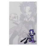 "Gabriella" Gothic Blue Skull Angel Art Stationery