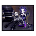 Gabriella Gothic Blue Skull Angel Poster posters by mykajelina Gabriella Gothic Blue Skull Angel Poster posters