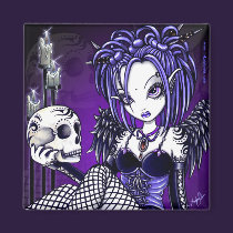 "Gabriella" Gothic Skull Angel Magnet magnets