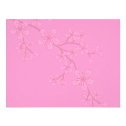 Gabriella Pink Blossoms Bat Mitzvah Reception Custom Invitations