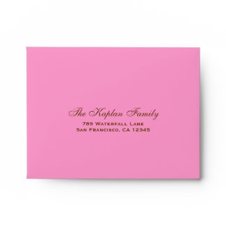Gabriella Pink Blossoms Bat Mitzvah RSVP Envelope
