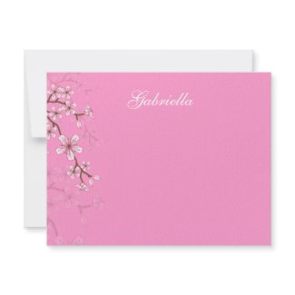 Gabriella Pink Blossoms Bat Mitzvah Thank You