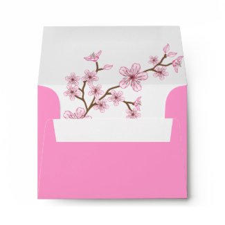 Gabriella Pink Blossoms Bat Mitzvah Thank You Envelope