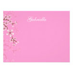 Gabriella Pink Blossoms Bat Mitzvah Thank You Invitation