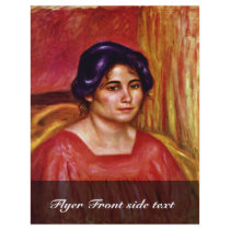 Gabrielle In A Red Blouse By Pierre-Auguste Renoir Flyer Design