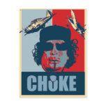 Gaddafi Choke postcard - Free Libya