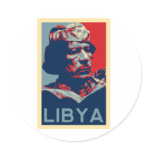 Gaddafi - Libya Round Stickers
