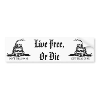 Free Bumper Stickers on Gadsden   Don T Tread On Me  Live Free Or Die By Patrioticdissent