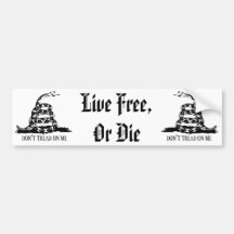 Gadsden - Don't Tread on Me, Live Free or Die Bumper Stickers