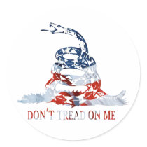Gadsden - Don't Tread on Me Red, White and Blue stickers