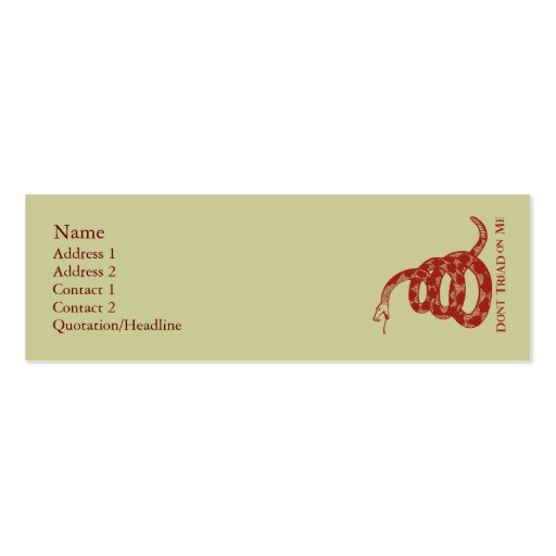 Gadsden Flag Profile Cards Business Cards