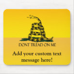 Gadsden Flag, Yellow Background Mouse Pad