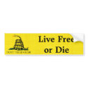 Gadsden - Live Free or Die bumper stickers