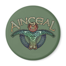 Gaelic Angel Round Magnet by Ars_Celtica Gaelic Angel Round Magnet