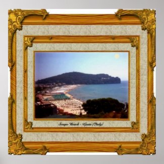 Gaeta Beach Vintage Frame print