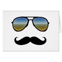 Gafas de sol retras divertidas con el bigote tarjetas