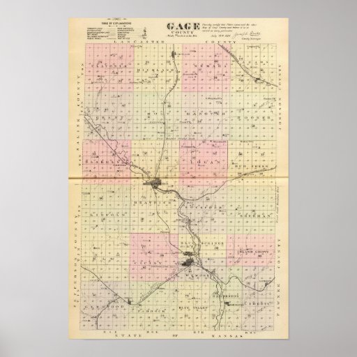 Gage County, Nebraska Poster 