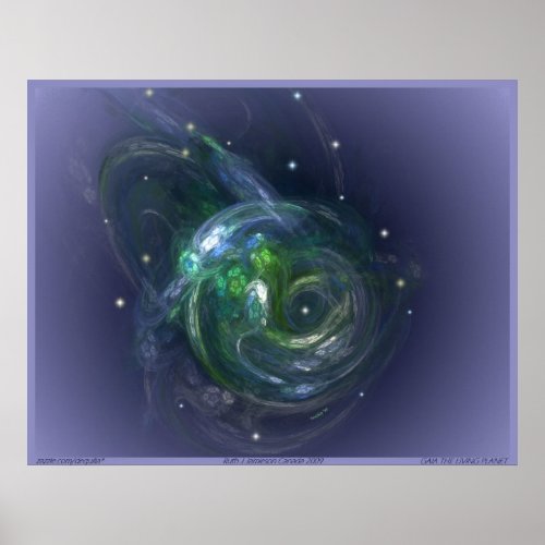 GAIA THE LIVING PLANET ~ On light Blue print