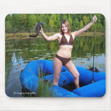 Gal Holding a Burbot Mouse Pad 2 mousepad