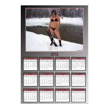 Gal Holding a Gun with Ptarmigan Poster Calendar print