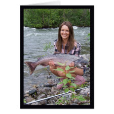Gal Holding a King Salmon Card 2 card
