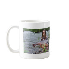 Gal Holding a King Salmon Mug 2 mug