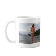 Gal Holding a Pink Salmon mug