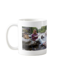 Gal Holding a Rainbow Trout Mug mug