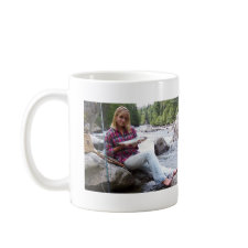 Gal Holding a Rainbow Trout Mug 2 mug