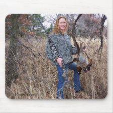Gal Holding Pheasants Mouse Pad mousepad