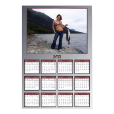 Gal Holding Pink Salmon Stringer Poster Calendar print