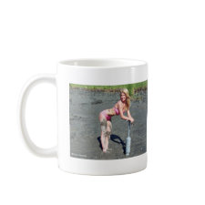 Gal Leaning on a Clam Gun Mug 2 mug