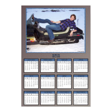 Gal on a Snowmobile Poster Calendar print
