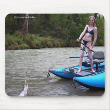 Gal Red Salmon Fishing Mouse Pad mousepad