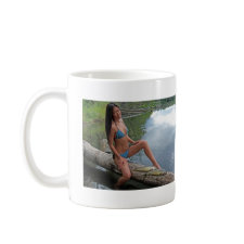 Gal Sitting by Lake Trout Mug mug