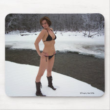 Gal Standing by a River Mouse Pad mousepad