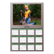 Gal with a Deer and Gun Poster Calendar print