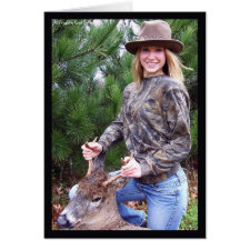 Gal with a Deer Card card