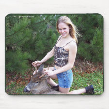 Gal with a Deer Mouse Pad mousepad