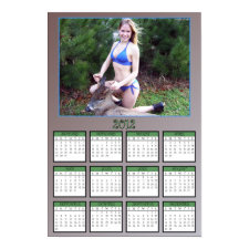Gal with a Deer Poster Calendar print