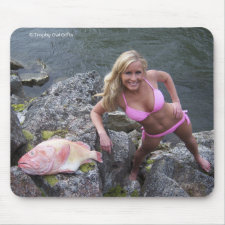 Gal with a Rockfish Mouse Pad mousepad