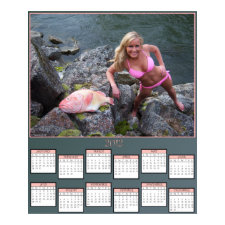 Gal with a Rockfish Poster Calendar print