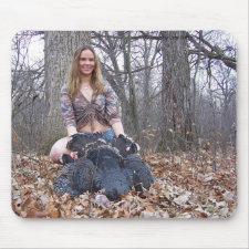 Gal with a Turkey Mouse Pad 2 mousepad