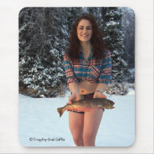 Gal with Arctic Char Mousepad mousepad