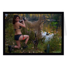 Gal with Ducks Horizontal Card 2 card
